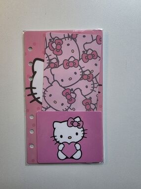 Hello Kitty Pink A6 Binder Set with Bow Heart Design
